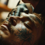 Someone getting tattooed.