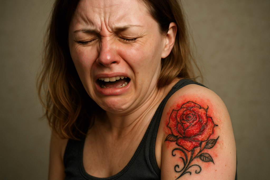 Entzündete Tätowierung