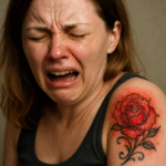 Entzündete Tätowierung